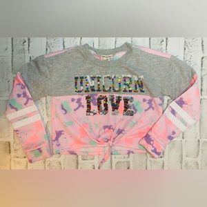 Love Republic•Sequin Unicorn Love Cropped Sweatshirt •Size Medium (10/12)